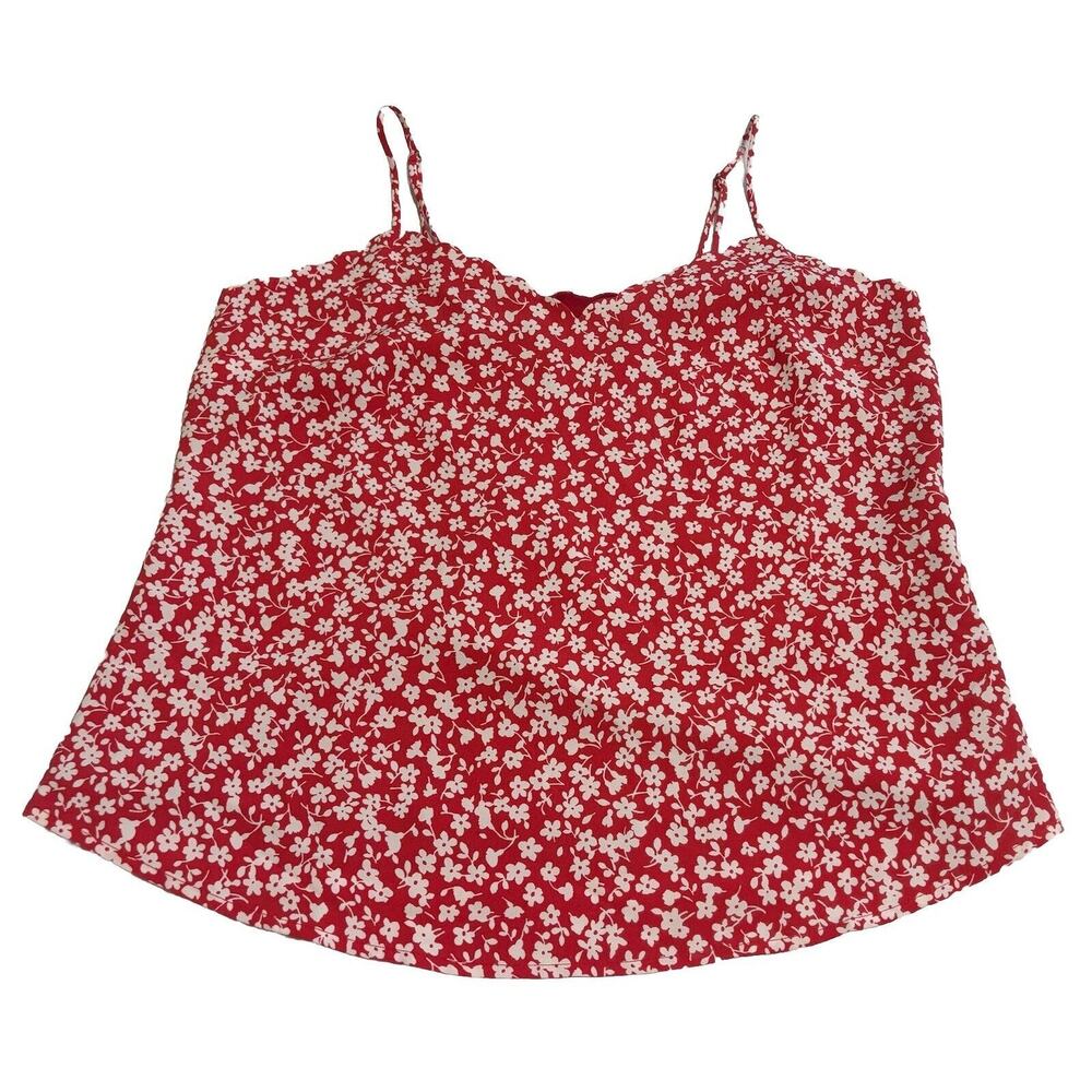 J.Crew Floral Print Scalloped Cami Tank Top Cottage Prairie Girly Women's Size 6